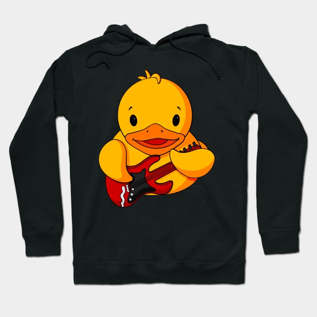 Rock Band Guitarist Rubber Duck Hoodie by Alisha Ober Designs